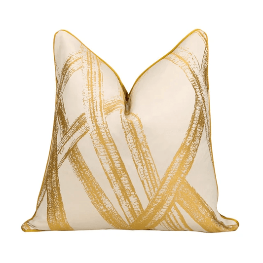 SAVANNAH Cream and Gold Strokes Cushion Cover