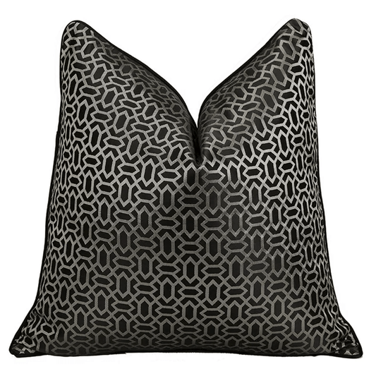 TAURUS Black and Silver Abstract Cushion Cover