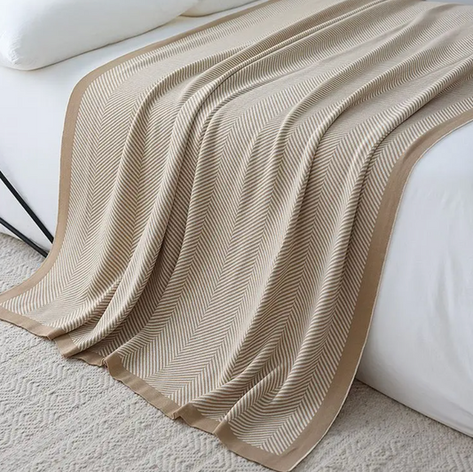 Herringbone Beige Blanket